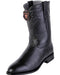 Men's Handcrafted Black Los Altos Boots Roper Toe Style Genuine Elk Leather Dress Cowboy Boot Cheap Priced For Sale Online