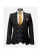 Rossi Man Black Men's Double Breasted Slim-fit Suit