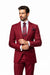 Rossi Man BOND RM1777 Slim Fit 3-Piece Red Suit – Modern Tailored Suit for Men