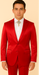 Rossi Man LEO RM1621 – Red Slim Fit 3-Piece Designer Suit for Men