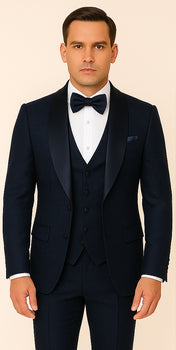 Rossi Man RM1252 – Men's 3-Piece Smoking Style Tuxedo for Elegant Evenings
