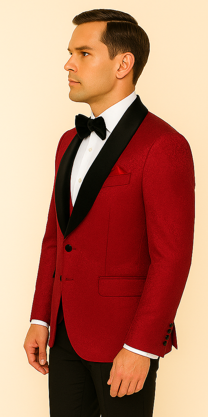 Rossi Man RM1448 – Elegant Smoking Style 3-Piece Tuxedo Set for Men