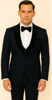 Rossi Man RM1445 – Classic Smoking Style 3-Piece Formal Tuxedo for Men