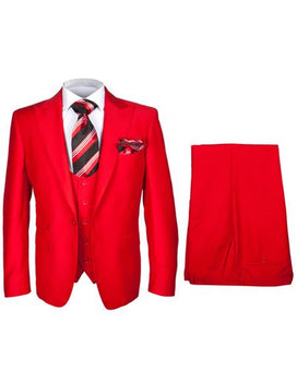 Rossiman Red Men's Suit Double Breasted Slim Fit