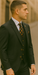 Rossiman Black Suit for Men – Classic 1-Button Peak Lapel Jacket & Double-Breasted Vest