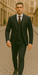 Rossiman Black Suit for Men – Classic 1-Button Peak Lapel Jacket & Double-Breasted Vest