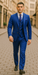 Rossiman Royal Blue Suit for Men – Classic 1-Button Peak Lapel Jacket & Double-Breasted Vest