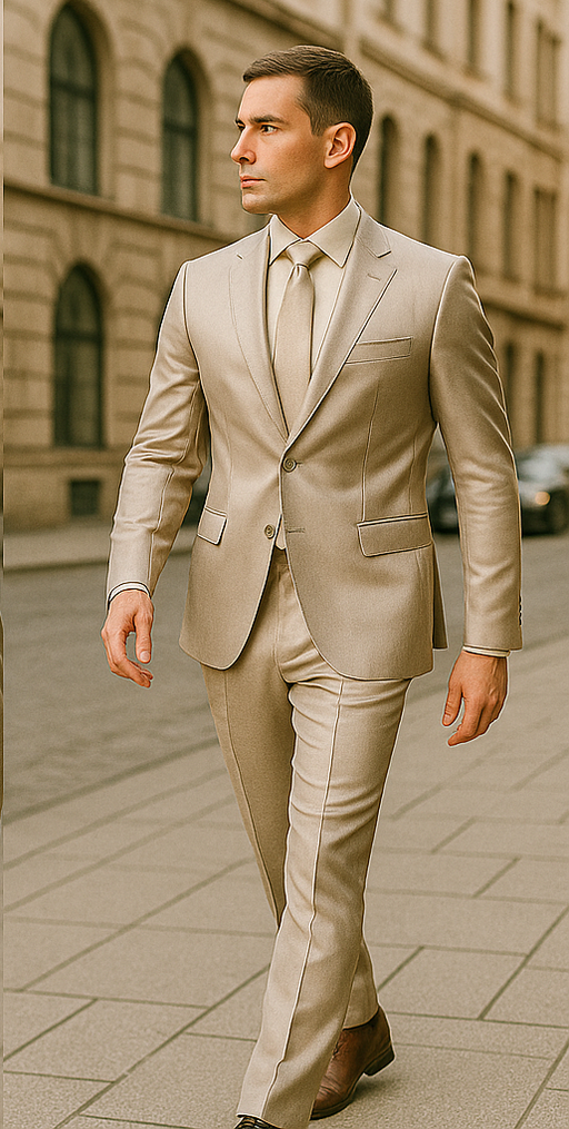 Rossiman Men’s Gray Shiny Sateen Suit – Sleek & Modern Formalwear