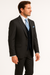 Rossiman Men's Dark Gray Slim Fit Suit – 3-Piece Vested Set with Flat Front Pants