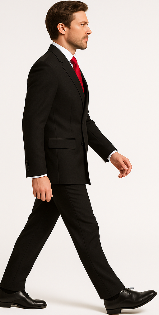 Rossiman Men’s Formal Black Slim Fit Suit – 3-Piece with Stylish Vest & Trousers