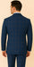 Rossiman Men’s Navy & Gray Plaid Suit – Classic Windowpane Double-Breasted Design