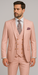 Rossiman Men's Slim Fit Pink Suit – Elegant Double-Breasted Vest & Tailored Flat Front Pants