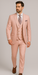 Rossiman Men's Slim Fit Pink Suit – Elegant Double-Breasted Vest & Tailored Flat Front Pants