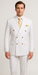 Rossiman Men's White Slim Fit Suit – Double-Breasted 3-Piece Formal Ensemble