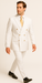 Rossiman Men's White Slim Fit Suit – Double-Breasted 3-Piece Formal Ensemble