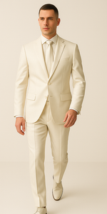 Rossiman Men’s Royal Blue Glossy Sateen Suit – Bold & Refined Look