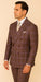 Rossiman Plaid Suit – Gray & Lavender Textured Windowpane Double-Breasted Suit