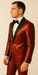 Rossiman Men’s Red Sateen Suit – Glossy Finish Bold Formalwear
