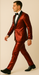 Rossiman Men’s Red Sateen Suit – Glossy Finish Bold Formalwear
