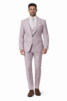 Rossiman Sharkskin Gray Plaid Suit – Double-Breasted Windowpane Suit for Men