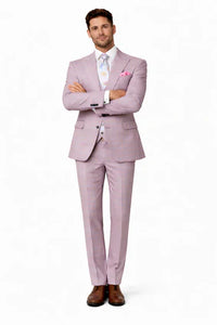 Rossiman Sharkskin Gray Plaid Suit – Double-Breasted Windowpane Suit for Men