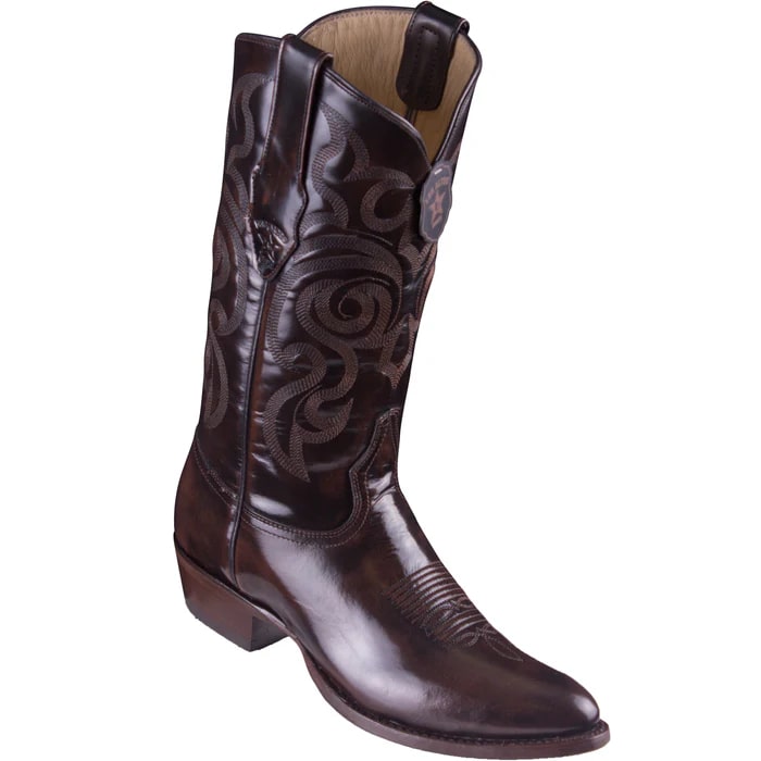 Los Altos Boots - Mens Dress Cowboy Boot - Low Priced Round Toe Cowboy Boots - in Black - Image 2