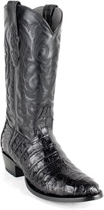 Original Black Caiman (Gator) Belly Skin Round Toe Boot