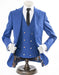 Royal Blue 3-Piece Slim-Fit Suit with Gold Buttons