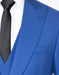 Royal Blue 3-Piece Slim-Fit Suit with Gold Buttons