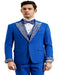 Royal and White Prom Tuxedo - Perfect Wedding Suit Vested rhinestone sequin Lapelled