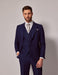 Mens Linen Suit For Beach Wedding - Summer  Suit in Royal Blue Herringbone