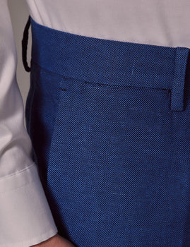 Mens Linen Suit For Beach Wedding - Summer Slim Suit in Royal Blue