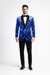 Royal Blue Rose Wedding Tuxedo Jacket – Slim Fit Shawl Lapel