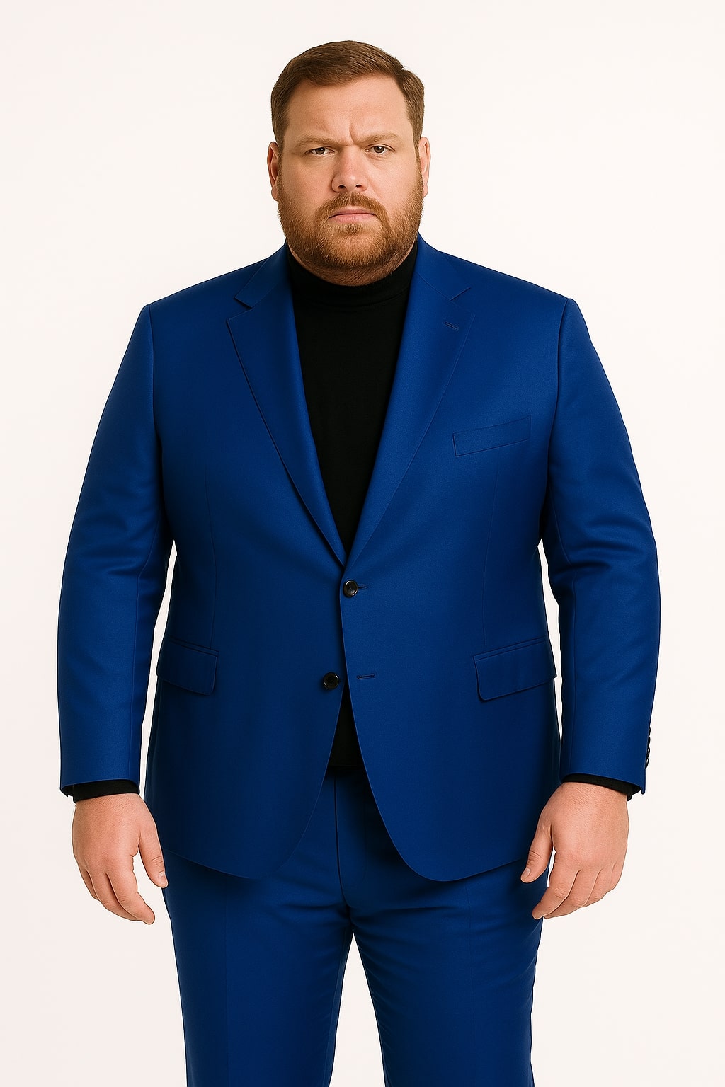 Men's Royal Blue Shiny Satin Suit – 2-Piece Slim Fit Tuxedo with Peak Lapel - Image 4