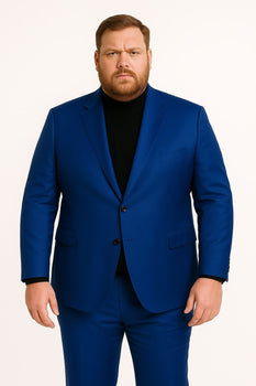 Men's Royal Blue Shiny Satin Suit – 2-Piece Slim Fit Tuxedo with Peak Lapel - Image 4