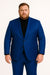 Men's Royal Blue Shiny Satin Suit – 2-Piece Slim Fit Tuxedo with Peak Lapel