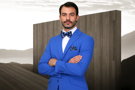 Men's Royal Blue Dress Cheap Priced Business Suits Clearance Sale for Men 2 Button Super 120's Extra Fine 2 Piece