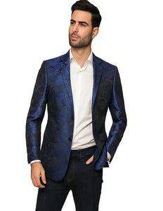Cheap Priced Casual Royal Blue Blazer Pattenred Jacket For Men'S - Image 2