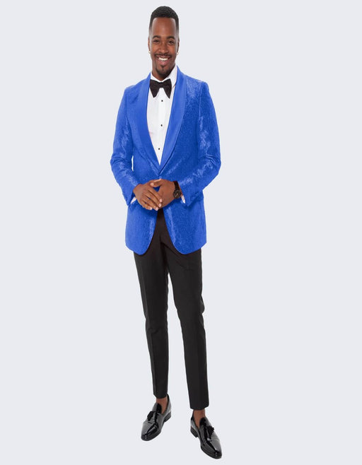 Blue Prom Suits - Blue Homecoming Single Breasted Guys Outfit Blue Prom Tuxedo