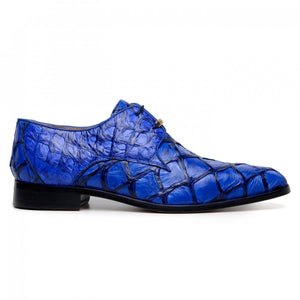 Belvedere Men's Royal Blue Pirarucu Dress Shoes Renzo