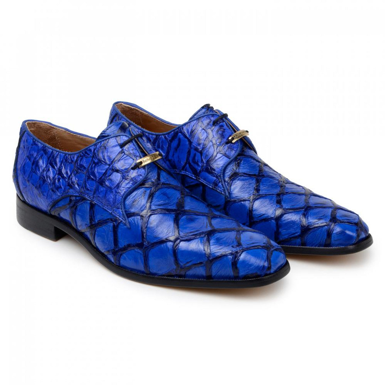 Belvedere Men's Royal Blue Pirarucu Dress Shoes Renzo - Image 3