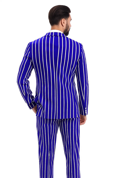Royal Blue and White Pinstripe