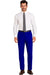 Soft cotton Stage Party classic flat-front Regular Rise Slacks - Royal Blue pants