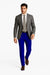 Soft cotton Stage Party classic flat-front Regular Rise Slacks - Royal Blue pants