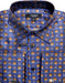 Mens Paisley Shirts - Club Fashion Dress Shirt Spread Collar in  Color Royal