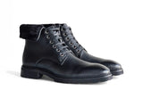 Carrucci Rugged Leather Boot with Faux Shearling
