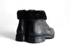 Rugged Leather Boot with Faux Shearling