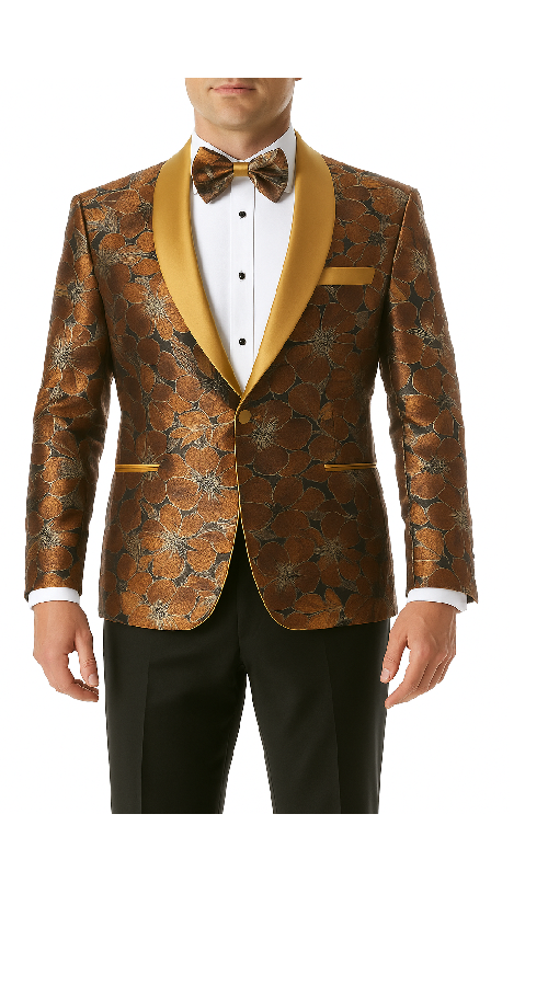 Rust - Copper - Orange Floral Blazer - Fancy Blazer