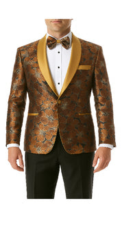 Rust - Copper - Orange Floral Blazer - Fancy Blazer