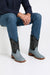 Men's Los Altos Ostrich Skin Wide Square Toe Boots - Rustic Blue